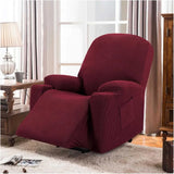 Power Lift Recliner Chair Cover High Stretch Soft Jacquard Fabric with Side Pocket for Standard Recliners Burgundy, Letter B Option