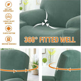 Power Lift Recliner Slipcover High Stretch Soft Jacquard Fabric with Side Pocket for Standard Recliner Chair Green, Letter C Option