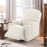 Power Lift Recliner Chair Cover High Stretch Soft Jacquard Slipcover with Side Pocket for Standard Recliners Cream, Letter H Option