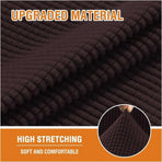 Recliner Slipcover High Stretch Soft Jacquard Fabric with Side Pocket for Standard Power Lift Recliner Brown, Letter A Option