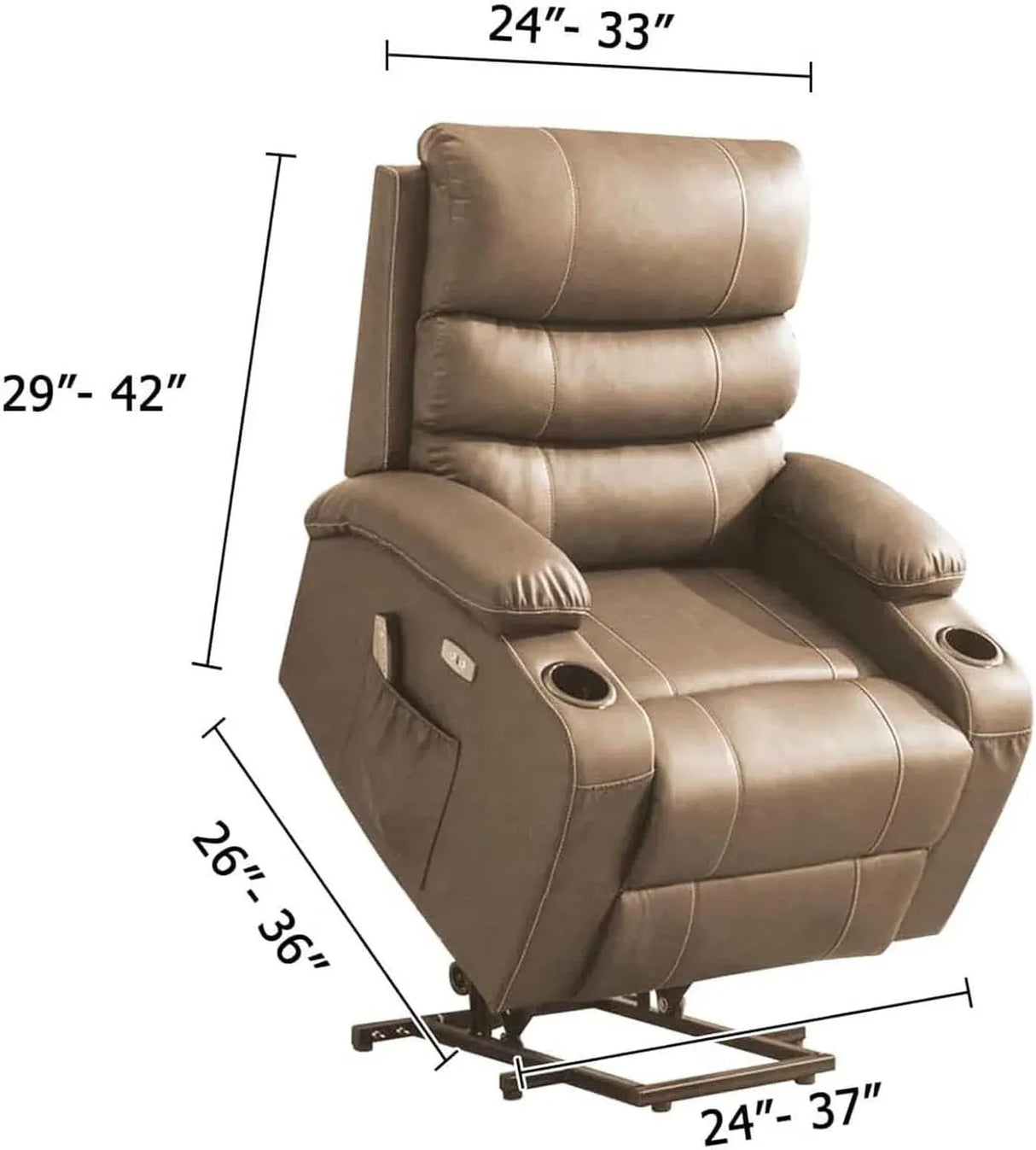 Recliner Slipcover High Stretch Soft Jacquard Fabric with Side Pocket for Standard Power Lift Recliner Burgundy, Letter B Option