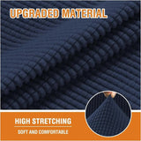Recliner Slipcover High Stretch Soft Jacquard Fabric with Side Pocket for Standard Power Lift Recliner Chair Navy Blue, Letter F Option