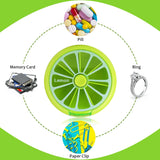 7 Day Weekly Pill Organizer Box, Portable Mini Rotary 3 Compartment Circular Fruit Style Case for Travel and Daily Use, One pack, color selected at random