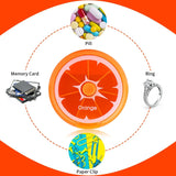 Portable Weekly Pill Organizer Box, 7 Day Rotary Circular Design, 3 Compartment Fruit Style for Travel, Orange