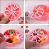Portable Weekly Pill Organizer Box, 7 Day Rotary 3 Compartment Medicine Case for Travel and Daily Use, Pomelo Pink - Side View