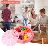 Portable Weekly Pill Organizer Box, 7 Day Rotary 3 Compartment Medicine Case for Travel and Daily Use, Pomelo Pink - 45-Degree Angle