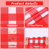 Gingham Plastic Tablecloths, Disposable Waterproof Rectangle Table Covers for Parties and Picnics, Red White, 54 x 108 Inch, 3 Pack - Front View