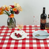 Gingham Plastic Tablecloths, Disposable Waterproof Rectangle Table Covers for Parties and Picnics, Red White, 54 x 108 Inch, 3 Pack - 45-Degree Angle