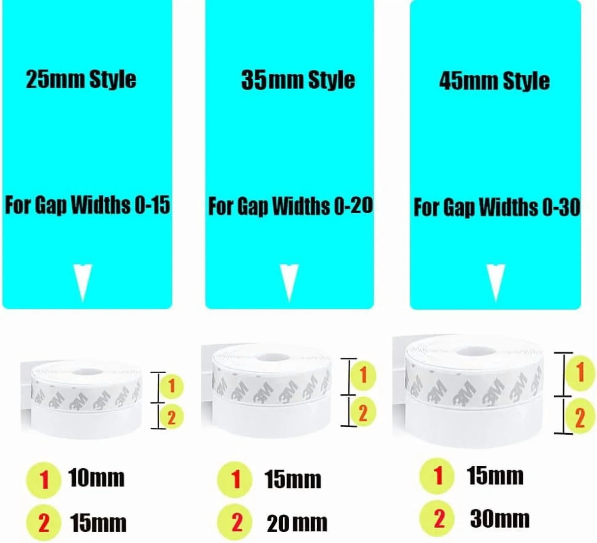 Silicone Weather Stripping Seal Strip, Self Adhesive Soundproof Draft Stopper for Doors and Windows, Clear 16.5 Ft 25mm, White