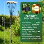 Solar Garden Lights 2 Pack, 16 LED Swaying Firefly Lights for Patio Pathway Courtyard Decoration, Big Bulb Waterproof