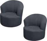 2 Pack Swivel Barrel Chair Slipcover, Stretch Soft Washable Furniture Protector for Round Club Chairs Living Room, Dark Gray