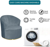 1 Pack Swivel Barrel Chair Slipcover Stretch Soft Washable Furniture Protector for Round Club Accent Chairs Living Room Gray