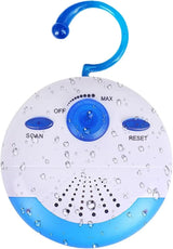 Waterproof Shower Radio with AM FM Receiver and Built In Speaker for Bathroom Use, Mini Portable Blue, Waterproof Design - Front View