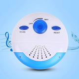 Waterproof Shower Radio with AM FM Receiver and Built In Speaker for Bathroom Use, Mini Portable Blue, Waterproof Design - Side View