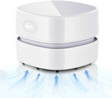 Mini vacuum cleaner, small vacuum cleaner, Mini cordless table vacuum, rechargeable, 360 Degree rotatable table vacuum, 7.9 x 7.9 x 6 cm, USB, White