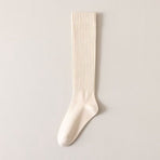 5 Pairs Women's Ribbed Knee High Socks, Solid Color Long Casual Socks for Autumn Winter Outfits, Boots and Daily Wear