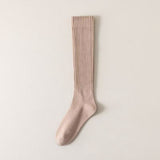 5 Pairs Women's Ribbed Knee High Socks, Solid Color Long Casual Socks for Autumn Winter Outfits, Boots and Daily Wear
