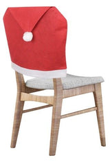 6 Pack Red Santa Claus Christmas Chair Covers, Festive Dining Chair Slipcovers for Kitchen, Party, Home Decor and Holiday Table Setup - Low Angle