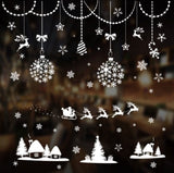 3 Pack Gold Christmas Window Stickers, Holiday Ornament and Snowflake Decals for Glass Doors, Windows, Home Decor and Party Displays