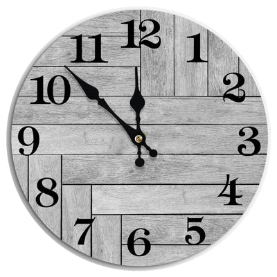 Wall Clock, Gray Silent Wall Clocks Battery Operated Non Ticking, Vintage Rustic Coutry Style Clock Decorative for Kitchen, Bathroom, Living Room, Bedroom(10 In) 5-Gray Vintage