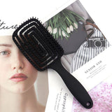Curved Vented Hair Brushes for Women, Anti Frizz Hair Detangling Brush for Long Thick Curly Hair, Fast Drying Hair Detangler Wet Hair Brush Green - Side View