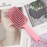 Curved Vented Hair Brushes for Women, Anti Frizz Hair Detangling Brush for Long Thick Curly Hair, Fast Drying Hair Detangler Wet Hair Brush Green