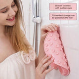 Shower Foot Massager Scrubber, Silicone Bath Massage Cushion Brush Anti-Slip for Lazy Wash Feet, Improves Foot Circulation pink