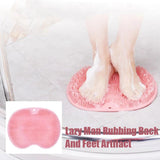 Shower Foot Massager Scrubber, Silicone Bath Massage Cushion Brush Anti-Slip for Lazy Wash Feet, Improves Foot Circulation pink