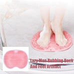 Shower Foot Massager Scrubber, Silicone Bath Massage Cushion Brush Anti-Slip for Lazy Wash Feet, Improves Foot Circulation pink