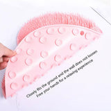 Shower Foot Massager Scrubber, Silicone Bath Massage Cushion Brush Anti-Slip for Lazy Wash Feet, Improves Foot Circulation pink - Top-Down View