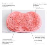 Shower Foot Massager Scrubber, Silicone Bath Massage Cushion Brush Anti-Slip for Lazy Wash Feet, Improves Foot Circulation pink