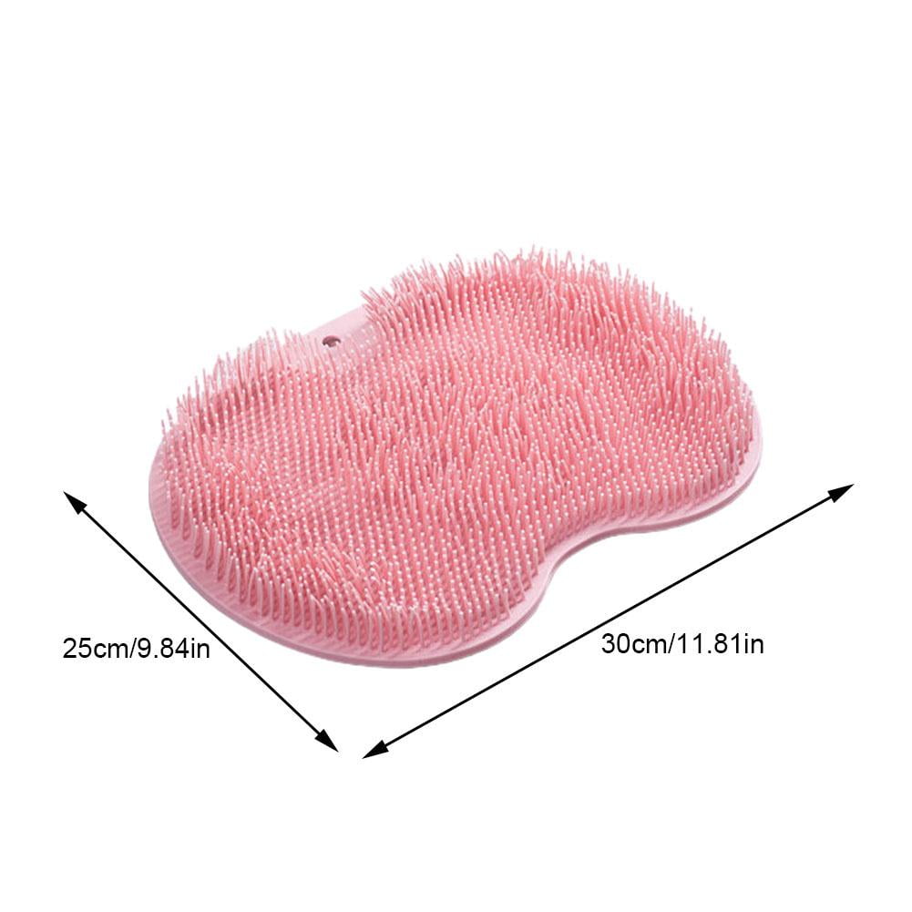 Shower Foot Massager Scrubber, Silicone Bath Massage Cushion Brush Anti-Slip for Lazy Wash Feet, Improves Foot Circulation pink