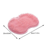 Shower Foot Massager Scrubber, Silicone Bath Massage Cushion Brush Anti-Slip for Lazy Wash Feet, Improves Foot Circulation pink - Rear View
