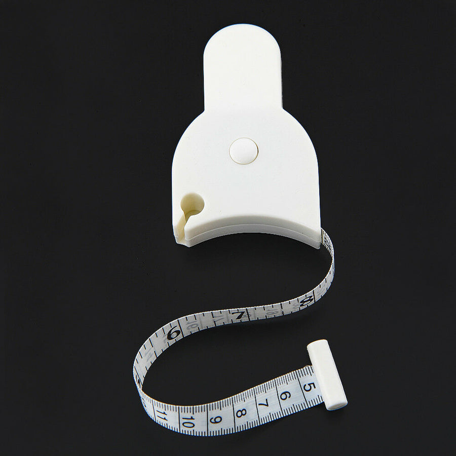 Body Measuring Tape, 60 Inch Retractable Measuring Tape for Body: Waist, Hip, Bust, Arms, and More (White) White