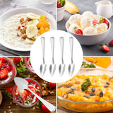 4Pcs Stainless Steel Grapefruit Spoons with Serrated Edges 15.50X2.70X0.50CM As Shown - Side View