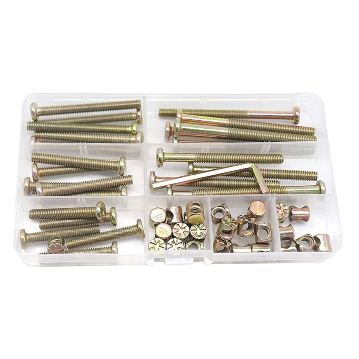 Plated Screws and Screws Replacement Parts Furniture Socket Head Screws for Furniture Cots Beds Crib Nut Assortment Sets for Bed Frame,Furniture,Chairs and Cabinets One Size Gold 2PCS