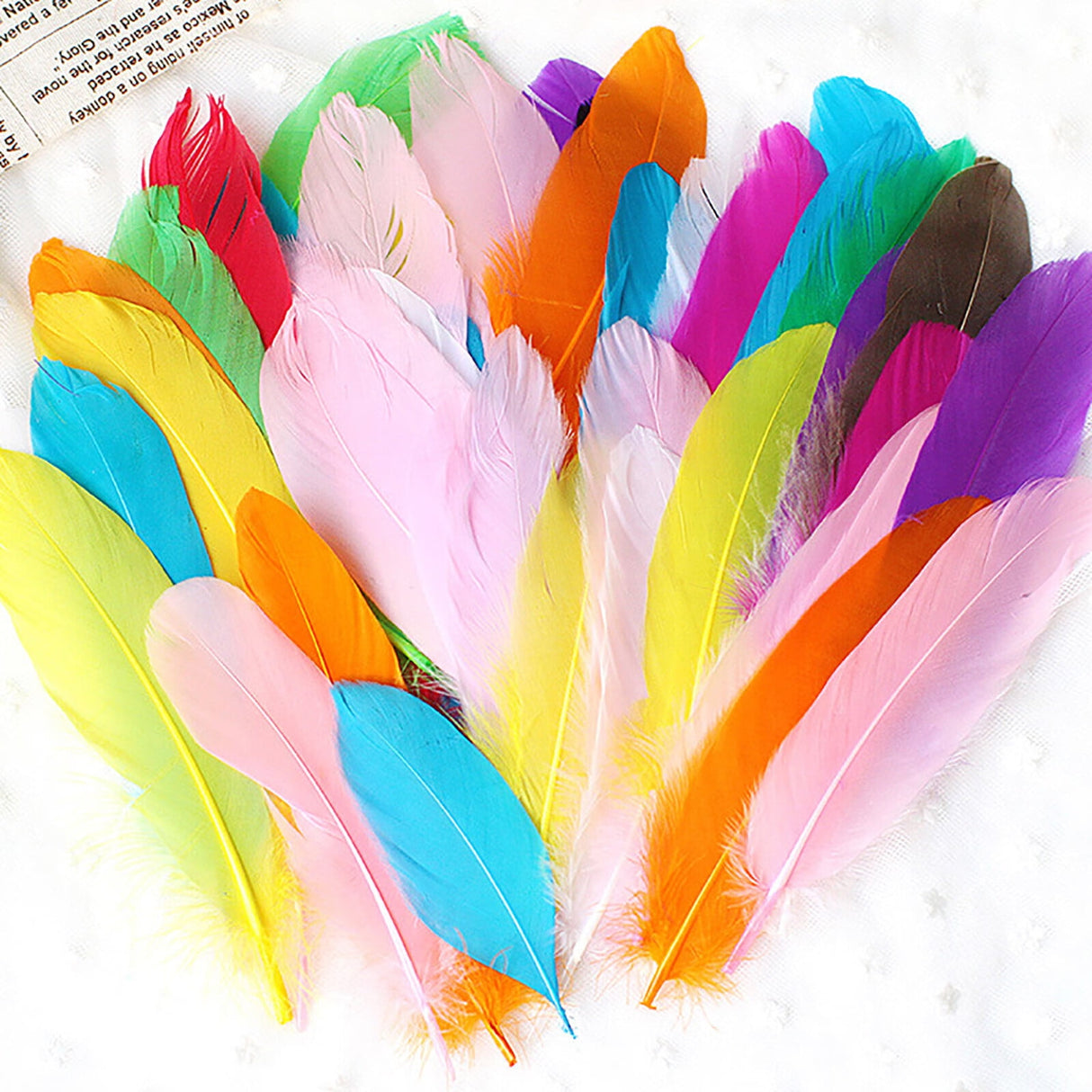 DIY Natural Colourful Craft Feathers (50 Count) One Size I