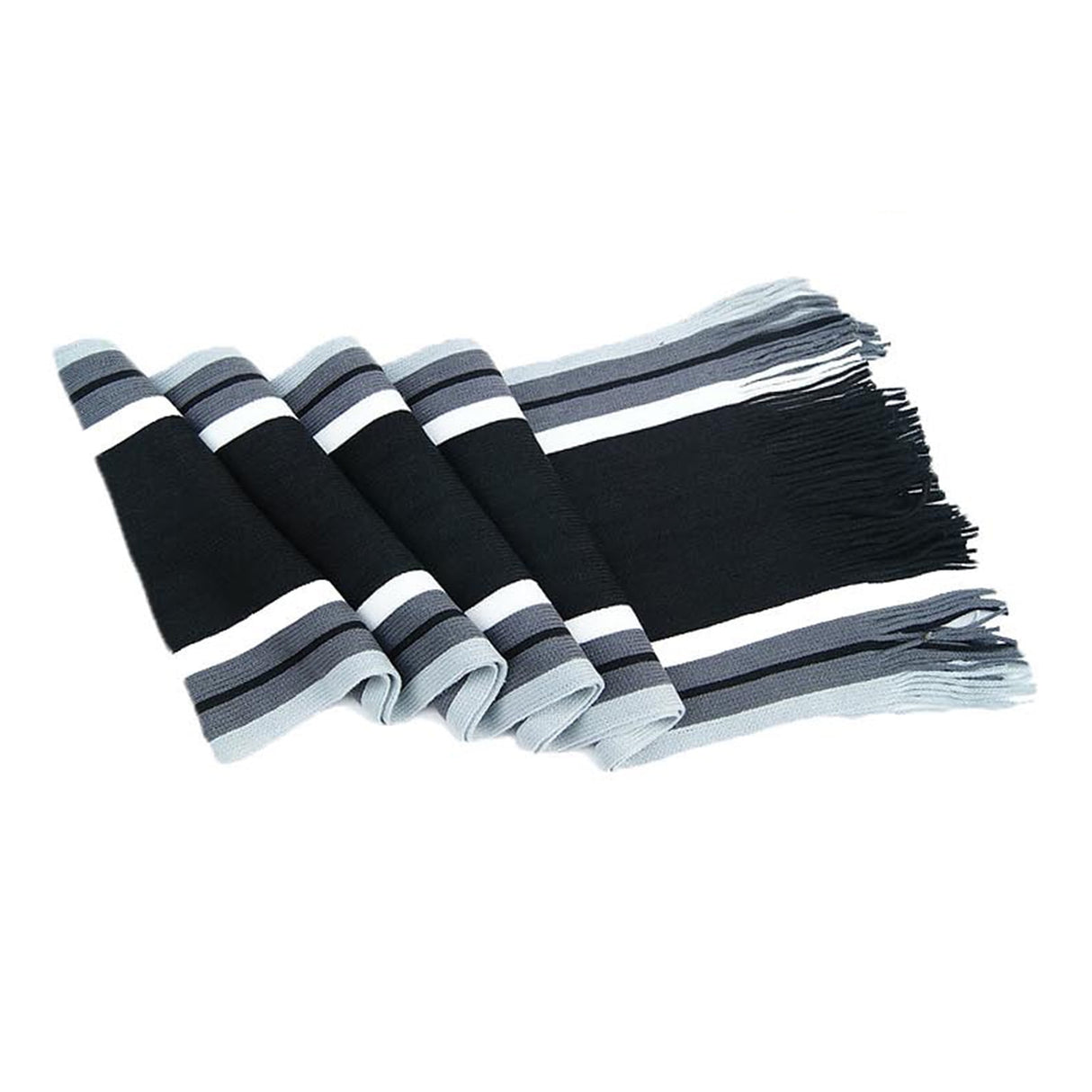 Men's Winter Scarf - Classic Striped Tassel Edge Soft Warm Scarf, Woolen Yarn Knitted Scarf Beige
