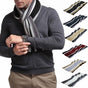 Men's Winter Scarf - Classic Striped Tassel Edge Soft Warm Scarf, Woolen Yarn Knitted Scarf Coffee