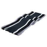 Men's Winter Scarf - Classic Striped Tassel Edge Soft Warm Scarf, Woolen Yarn Knitted Scarf Navy Blue - Front View