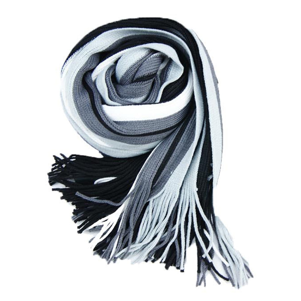 Men's Winter Scarf - Classic Striped Tassel Edge Soft Warm Scarf, Woolen Yarn Knitted Scarf Navy Blue