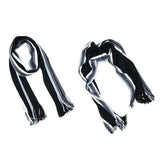 Men's Winter Scarf - Classic Striped Tassel Edge Soft Warm Scarf, Woolen Yarn Knitted Scarf Navy Blue