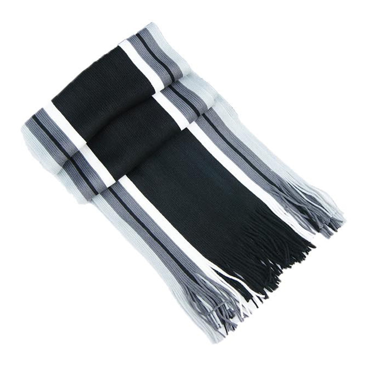Men's Winter Scarf - Classic Striped Tassel Edge Soft Warm Scarf, Woolen Yarn Knitted Scarf Navy Blue