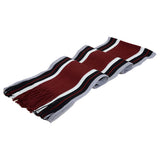 Men's Winter Scarf - Classic Striped Tassel Edge Soft Warm Scarf, Woolen Yarn Knitted Scarf Wine Red - Front View