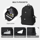 Unisex Lightweight Water-Resistant Backpack Black - Side View