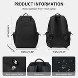 Unisex Lightweight Water-Resistant Backpack Black