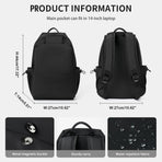 Unisex Lightweight Water-Resistant Backpack Black