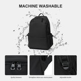 Unisex Lightweight Water-Resistant Backpack Black - Rear View