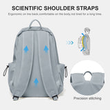 Unisex Lightweight Water-Resistant Backpack, Black Blue - Side View