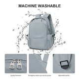 Unisex Lightweight Water-Resistant Backpack, Black Blue - Low Angle